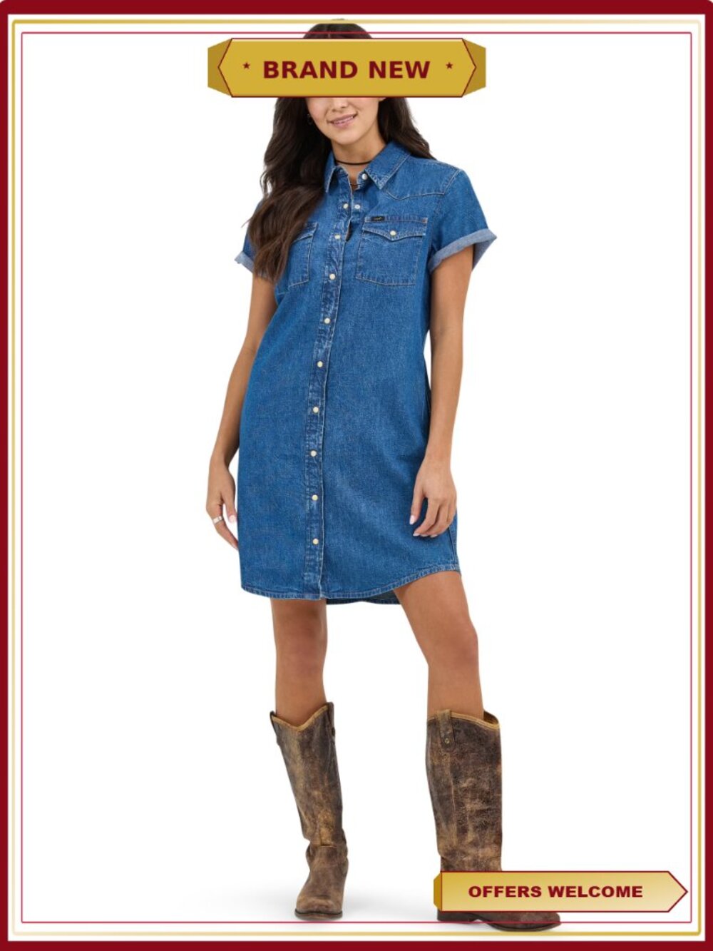 Heritage Western Dress Classic Loose Fit 100% Cotton Casual